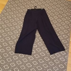 Navy silk pants